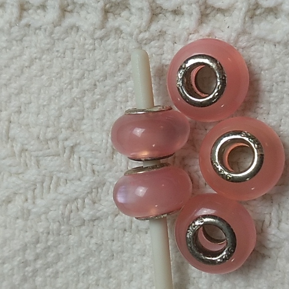 5 Beads pink Vintage for your bracelet 925 - Picture 3 of 3
